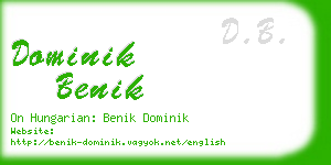 dominik benik business card